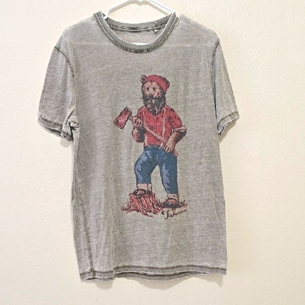 Lucky Brand Vintage Gray Timberman Graphic T-Shirt ‎ M